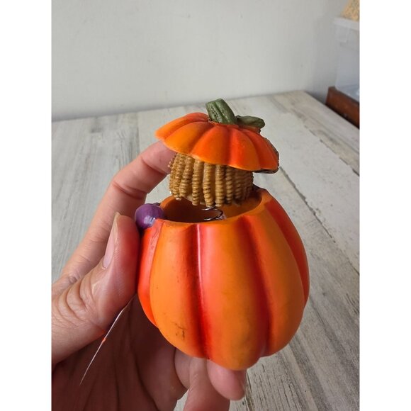 Vintage pumpkin bobblehead witch Dracula village Jack O'Lantern Halloween decor - Picture 9 of 11